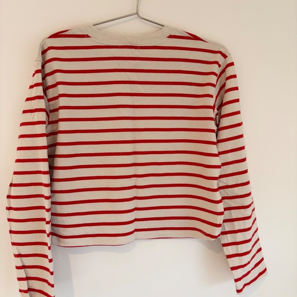 Sezane Elina Marinière Ecru/ Red - Size L - Picture 3 of 5